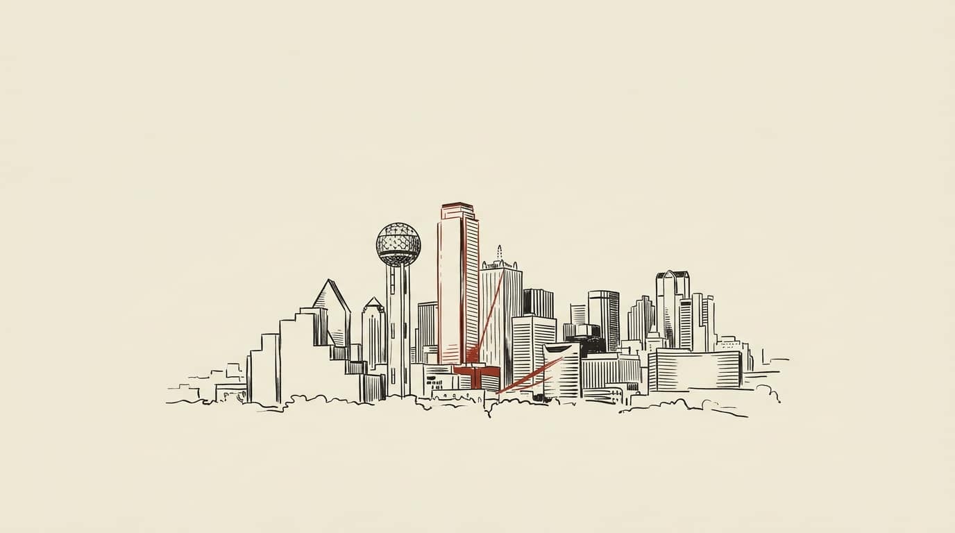 Illustration of the Dallas skyline