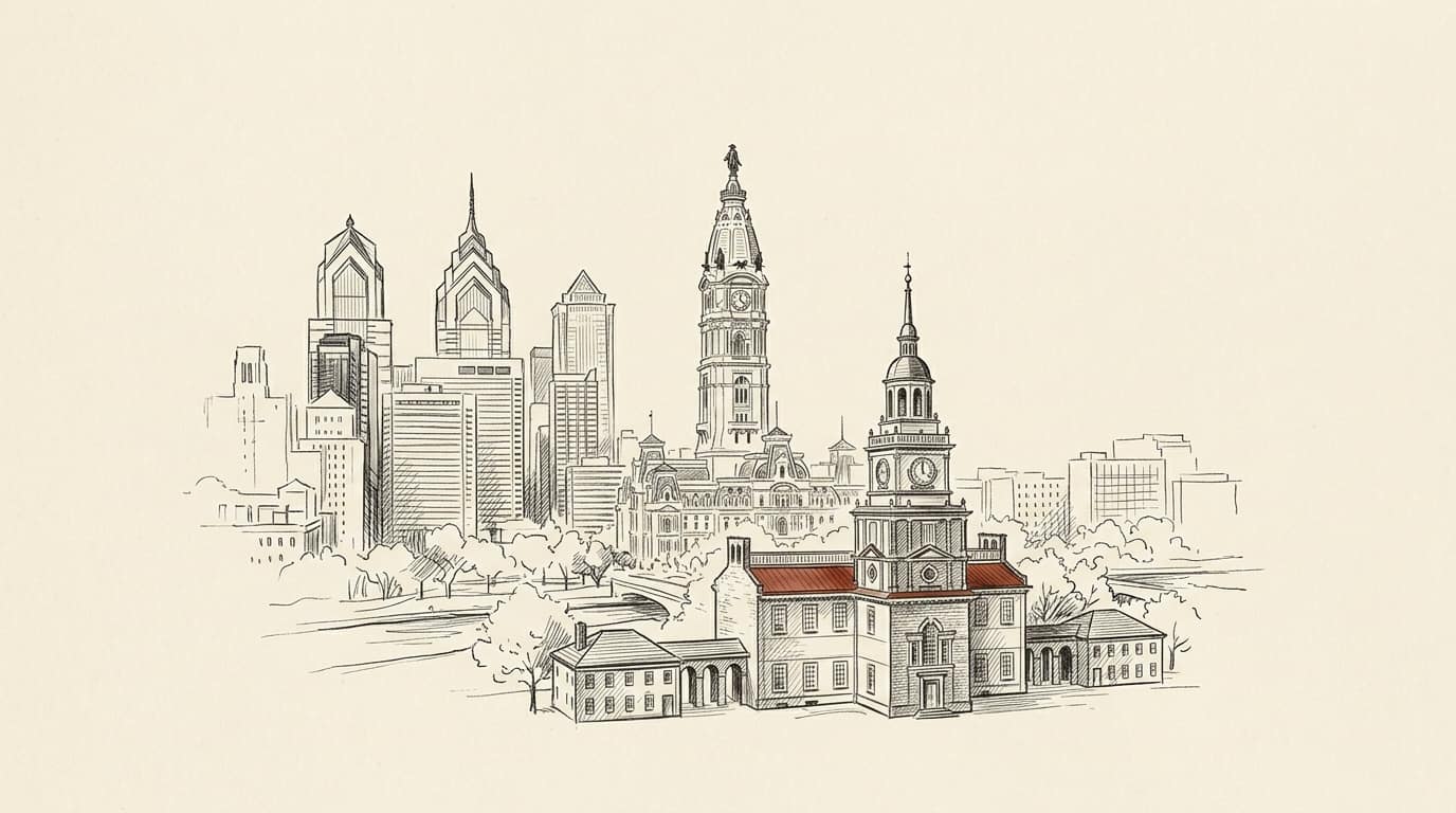 Illustration of the Philadelphia skyline