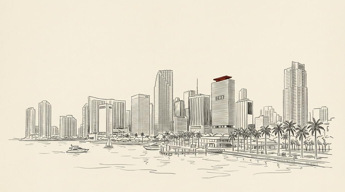 Illustration of the Miami skyline