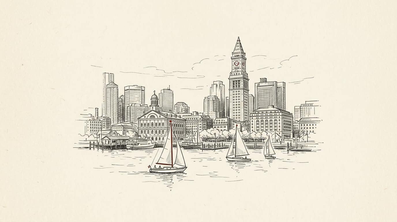 Illustration of the Boston skyline